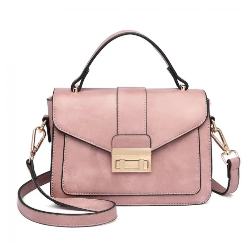 LB2033 - Miss Lulu Leather Look Midi Handbag - Pink sold by Beagle Boutique product image thumbnail 2