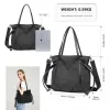 EH2220 - Kono Large Capacity Canvas And Leather Fusion Shoulder Tote Bag - Black sold by Beagle Boutique