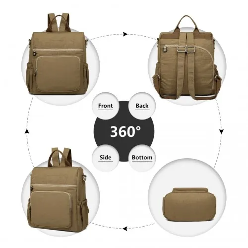 EH2107 - Kono Multi Way Anti-theft Waterproof Backpack Shoulder Bag - Khaki sold by Beagle Boutique product image thumbnail 3