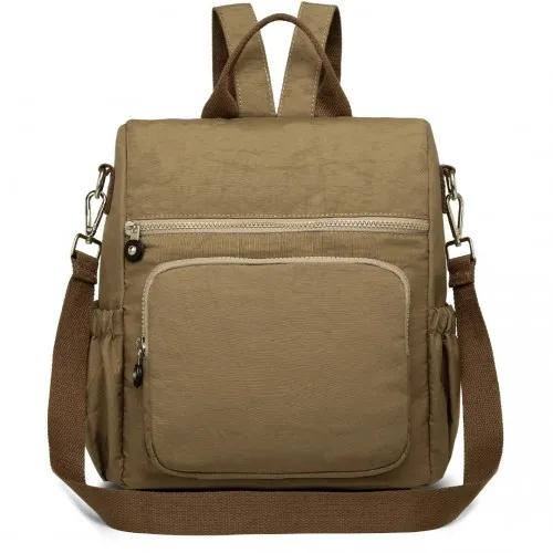EH2107 - Kono Multi Way Anti-theft Waterproof Backpack Shoulder Bag - Khaki sold by Beagle Boutique