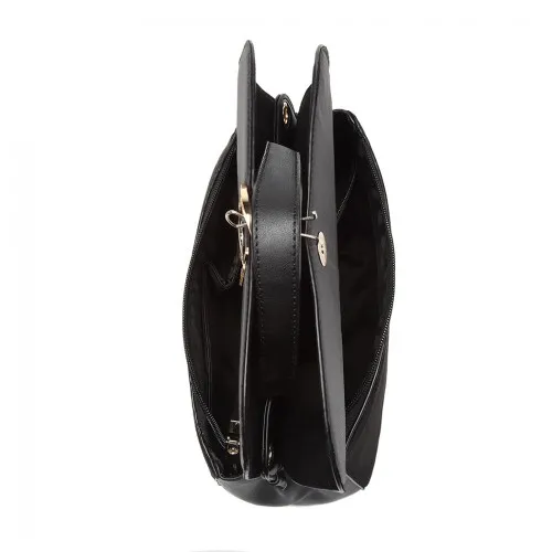 LB6871-MISS LULU STYLISH LADIES LEATHER HANDBAG SHOULDER BAG BLACK sold by Beagle Boutique product image thumbnail 3