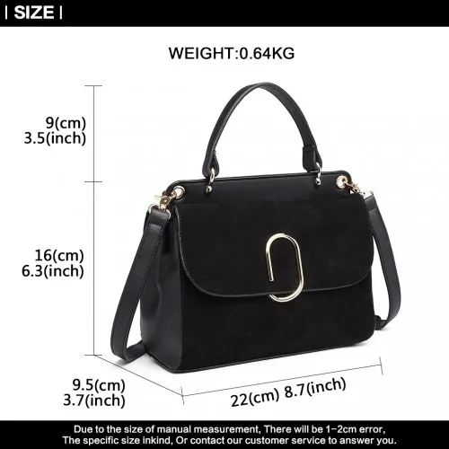 LB6871-MISS LULU STYLISH LADIES LEATHER HANDBAG SHOULDER BAG BLACK sold by Beagle Boutique product image thumbnail 5