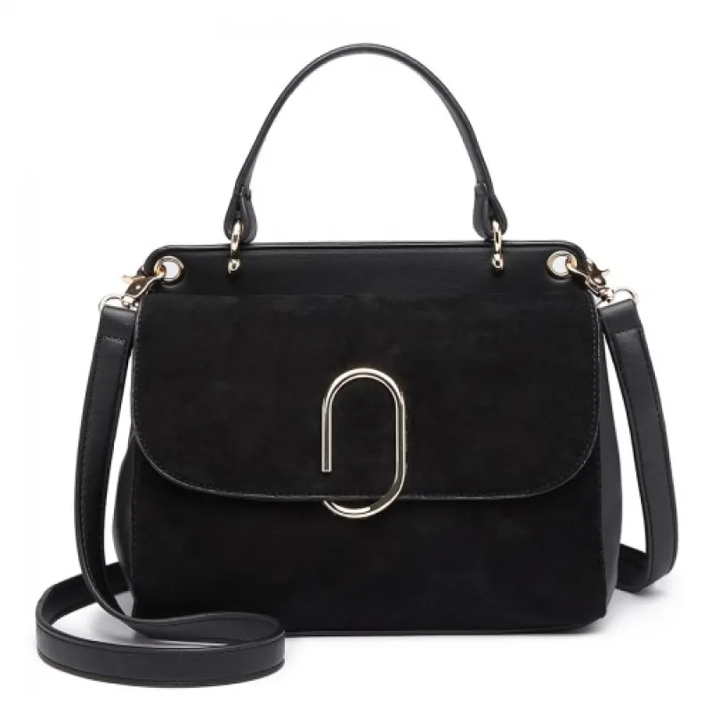 LB6871-MISS LULU STYLISH LADIES LEATHER HANDBAG SHOULDER BAG BLACK sold by Beagle Boutique