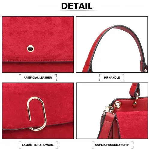 LB6871-MISS LULU STYLISH LADIES LEATHER HANDBAG SHOULDER BAG RED sold by Beagle Boutique product image thumbnail 4