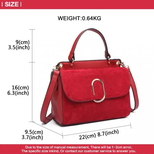 LB6871-MISS LULU STYLISH LADIES LEATHER HANDBAG SHOULDER BAG RED sold by Beagle Boutique product image thumbnail 5