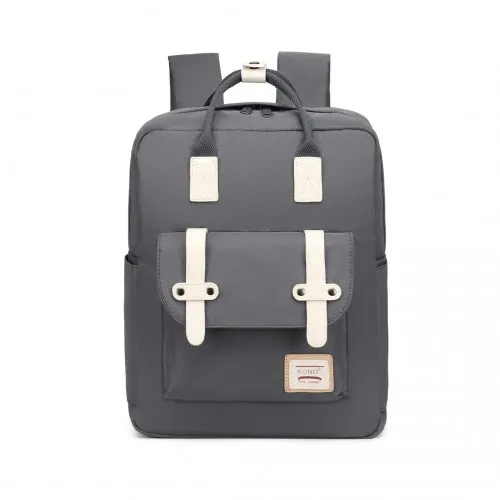 EB2211 - Kono Casual Daypack Lightweight Backpack Travel Bag - Grey sold by Beagle Boutique product image thumbnail 2