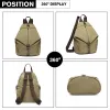 EB2044 - Kono Fashion Anti-Theft Canvas Backpack - Khaki sold by Beagle Boutique