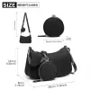LB2060 - Miss Lulu Cross-Body Handbag with a Detachable Pouch - Black sold by Beagle Boutique