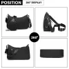 LB2060 - Miss Lulu Cross-Body Handbag with a Detachable Pouch - Black sold by Beagle Boutique