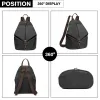EB2044 - Kono Fashion Anti-Theft Canvas Backpack - Black sold by Beagle Boutique