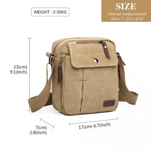 E1971 - Kono Multi Pocket Cross Body Shoulder Bag - Khaki sold by Beagle Boutique product image thumbnail 4