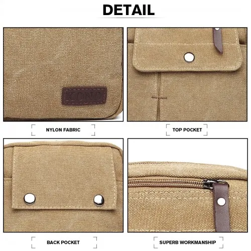 E1971 - Kono Multi Pocket Cross Body Shoulder Bag - Khaki sold by Beagle Boutique product image thumbnail 3