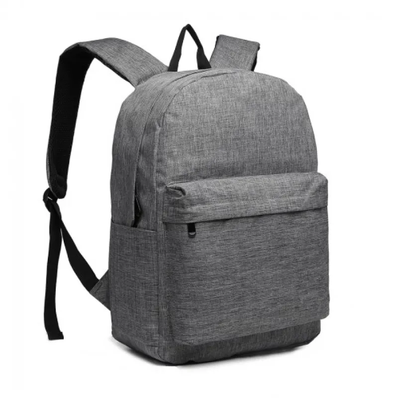 E1930 - Kono Durable Polyester Everyday Backpack With Sleek Design - Grey sold by Beagle Boutique