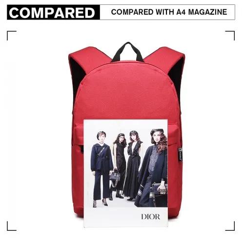 E1930 - Kono Durable Polyester Everyday Backpack With Sleek Design - Red sold by Beagle Boutique product image thumbnail 4