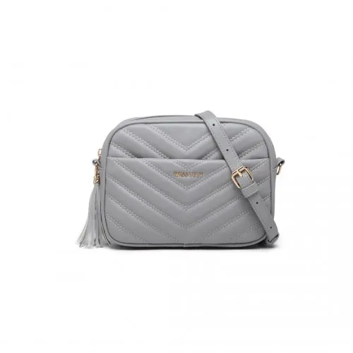LA2119-1 - Miss LuLu Lightweight Quilted Leather Cross body Bag - Grey sold by Beagle Boutique