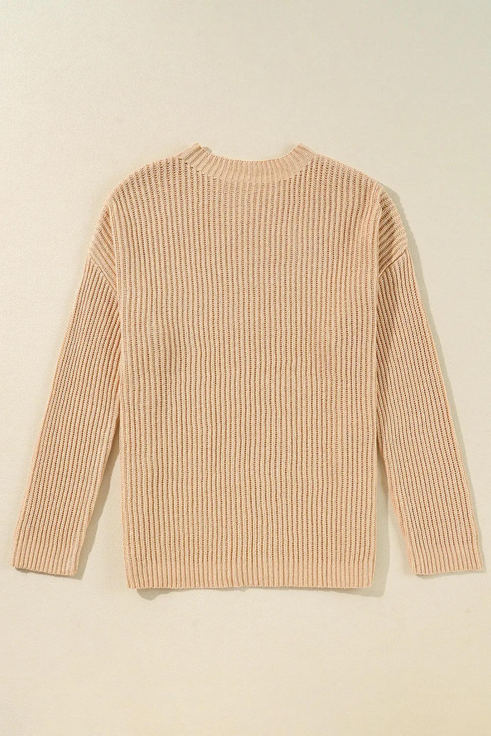 Knit Drop Shoulder Side Slits Loose Sweater sold by Beagle Boutique product image thumbnail 3