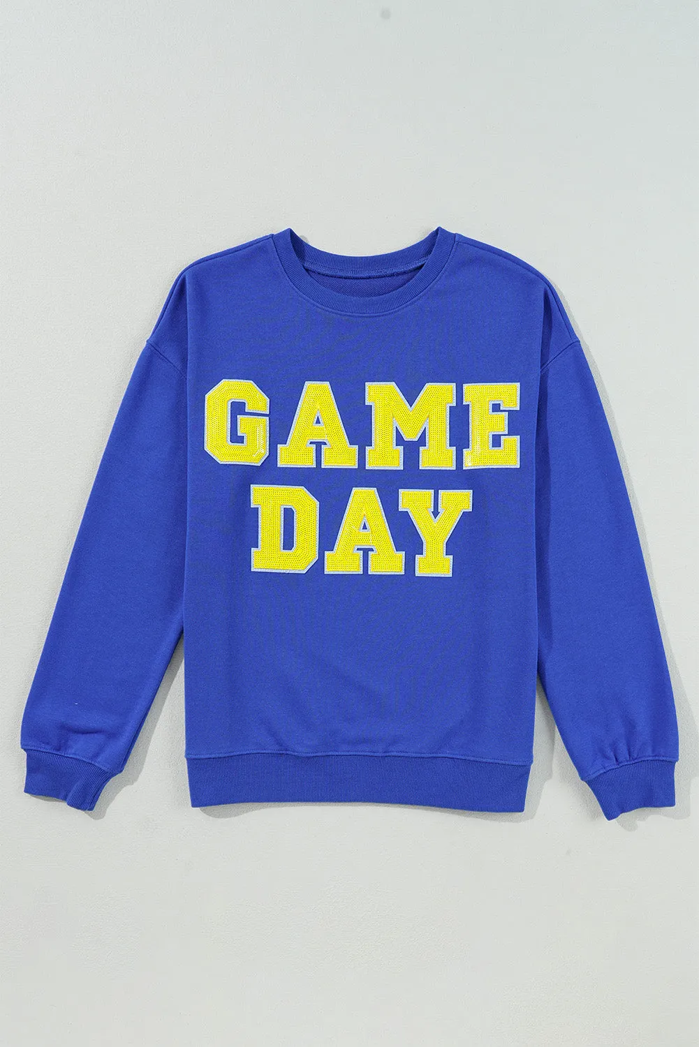 Dark Blue Game Day Crew Neck Graphic Pullover Sweatshirt sold by Beagle Boutique product image thumbnail 4