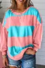 Light Blue Colourblock Striped Drop Shoulder Loose Top sold by Beagle Boutique
