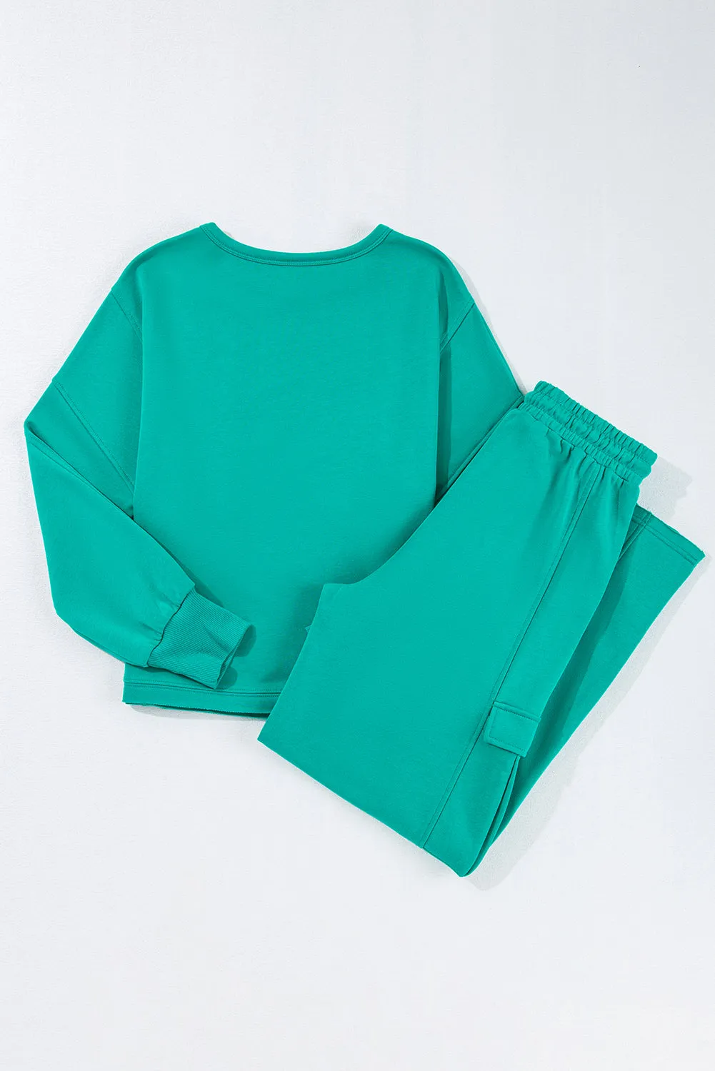 Lapis Solid Colour Mineral Wash Pullover Top and Cargo Trousers Set sold by Beagle Boutique product image thumbnail 2