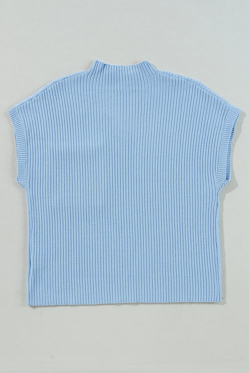 Beau Blue Patch Pocket Ribbed Knit Short Sleeve Sweater sold by Beagle Boutique product image thumbnail 5