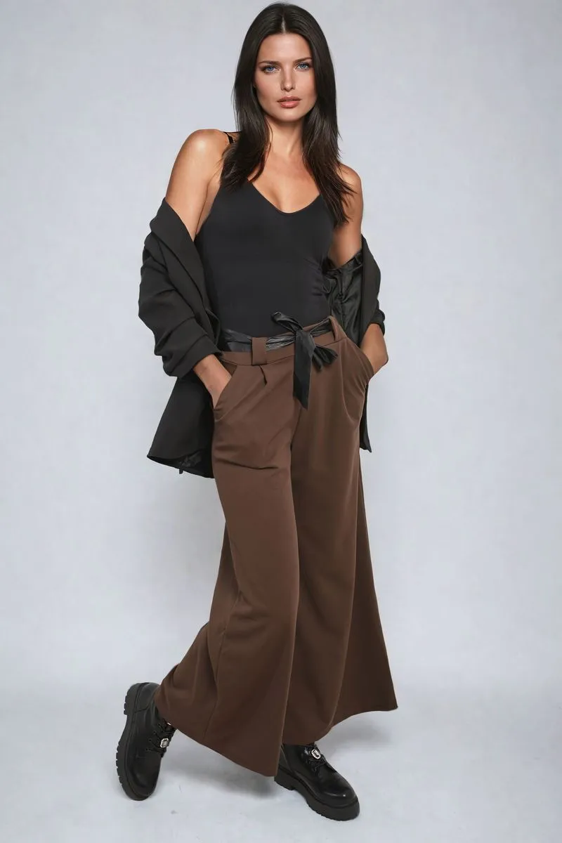 Belted High Waist Wide Leg Trouser sold by Beagle Boutique product image thumbnail 4