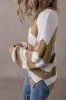 Light French Beige Colourblock Striped Drop Shoulder Side Slit Sweater sold by Beagle Boutique