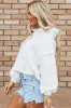White Sherpa Fleece Drop Shoulder Hoodie sold by Beagle Boutique