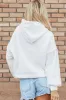 White Sherpa Fleece Drop Shoulder Hoodie sold by Beagle Boutique