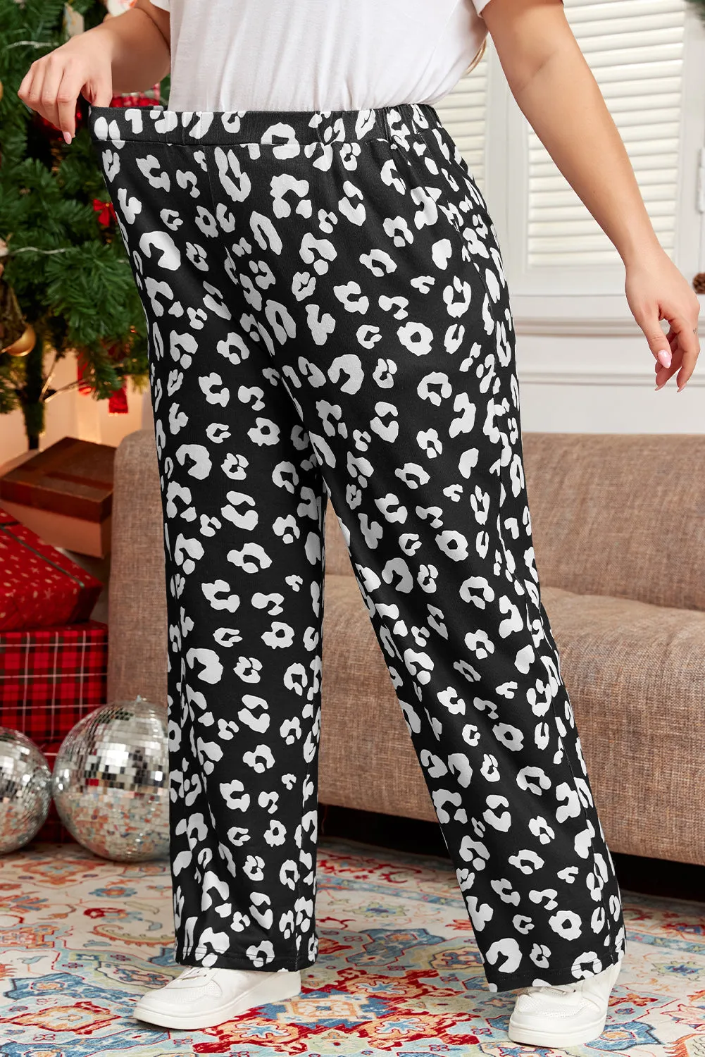 Leopard Leopard Print Wide Leg Pockets Plus Size Pants sold by Beagle Boutique product image thumbnail 3