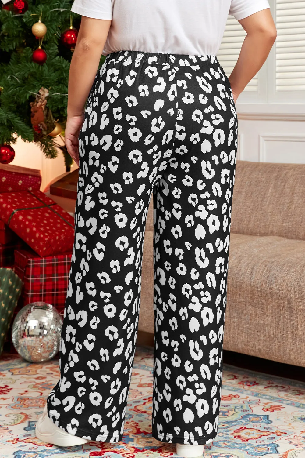 Leopard Leopard Print Wide Leg Pockets Plus Size Pants sold by Beagle Boutique product image thumbnail 2