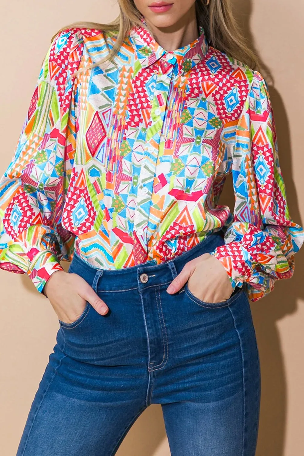 Multicolour Abstract Printed Long Sleeve Casual Shirt sold by Beagle Boutique product image thumbnail 2