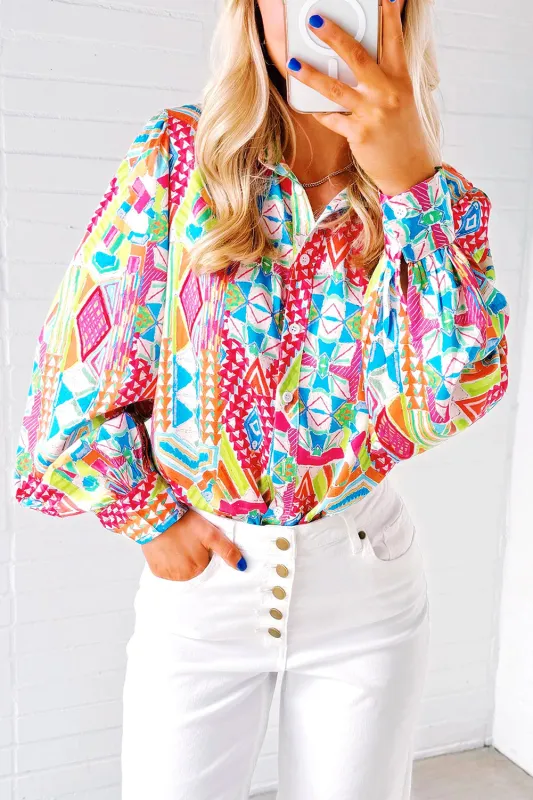 Multicolour Abstract Printed Long Sleeve Casual Shirt sold by Beagle Boutique