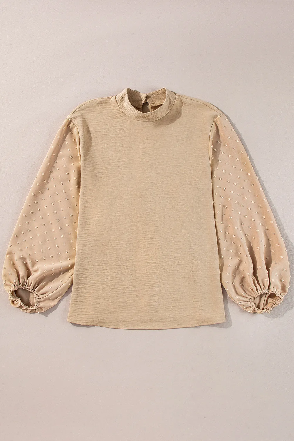 Parchment Swiss Dot Balloon Sleeve Loose Blouse sold by Beagle Boutique product image thumbnail 4