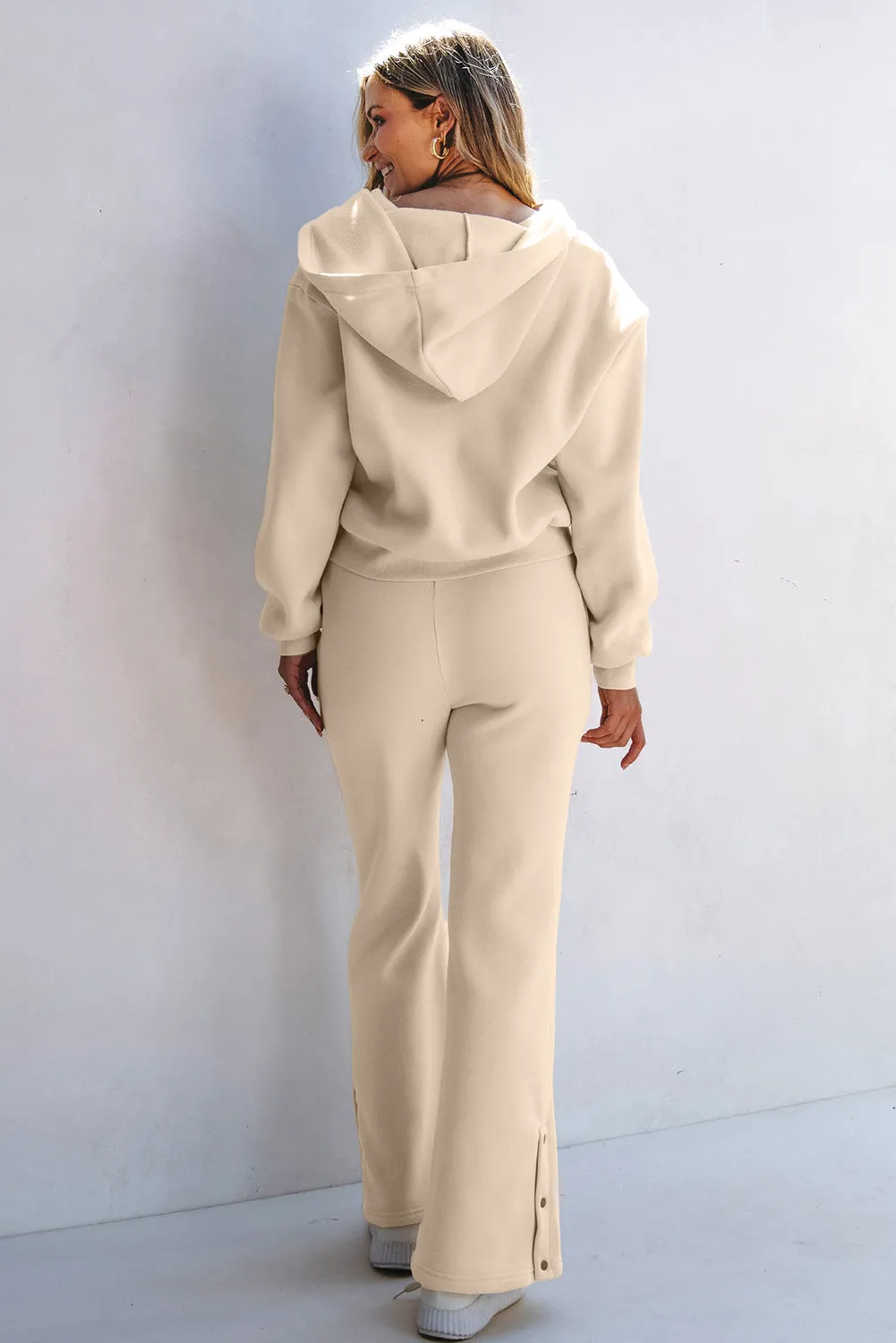 Parchment Solid Colour Hoodie and High Waist Trousers Two Piece Activewear sold by Beagle Boutique product image thumbnail 2