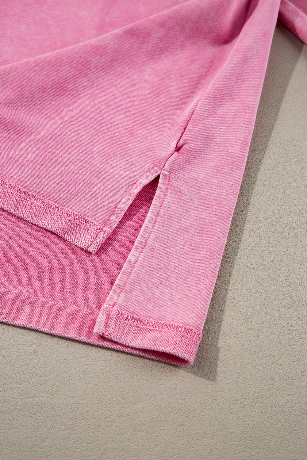 Pink Plus Size Mineral Wash Drop Shoulder Round Neck Sweatshirt sold by Beagle Boutique product image thumbnail 5