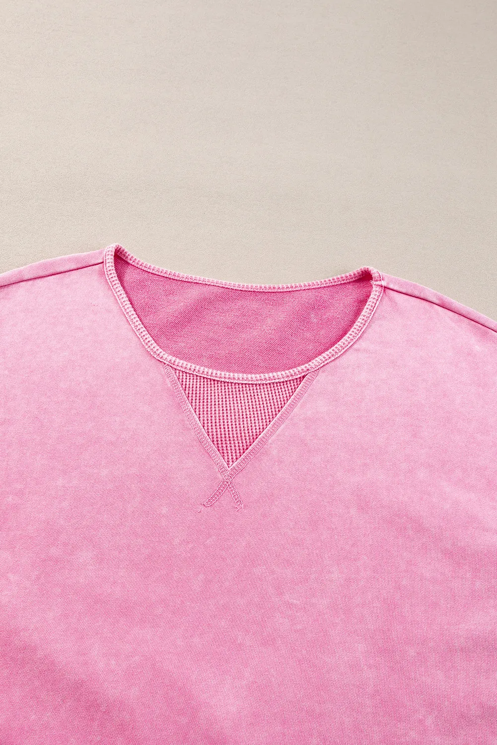 Pink Plus Size Mineral Wash Drop Shoulder Round Neck Sweatshirt sold by Beagle Boutique product image thumbnail 3