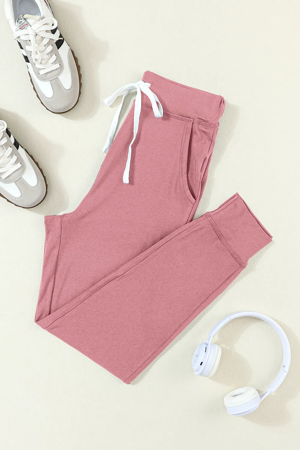 Fushia Drawstring Waist Pocketed Joggers sold by Beagle Boutique product image thumbnail 2