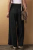 Black Textured Wide Smocked Waist Loose Trousers sold by Beagle Boutique