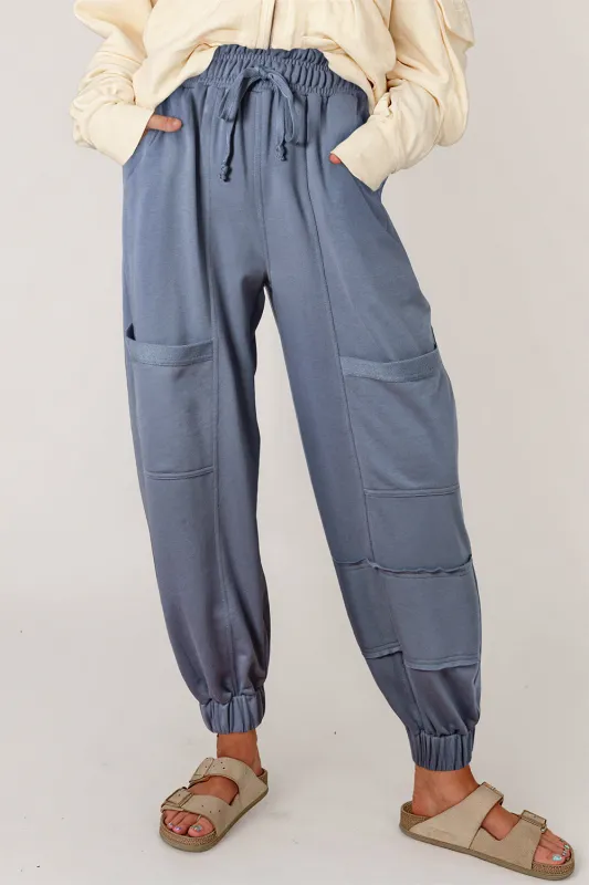 Wild Wind Mineral Wash Multi Pockets Lace-up Waist Harem Trousers sold by Beagle Boutique