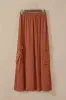 Chestnut Mineral Wash Cargo Pocket Drawstring Waist Maxi Skirt sold by Beagle Boutique