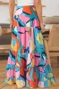 Pink Printed Pocketed High Waist Maxi Skirt sold by Beagle Boutique