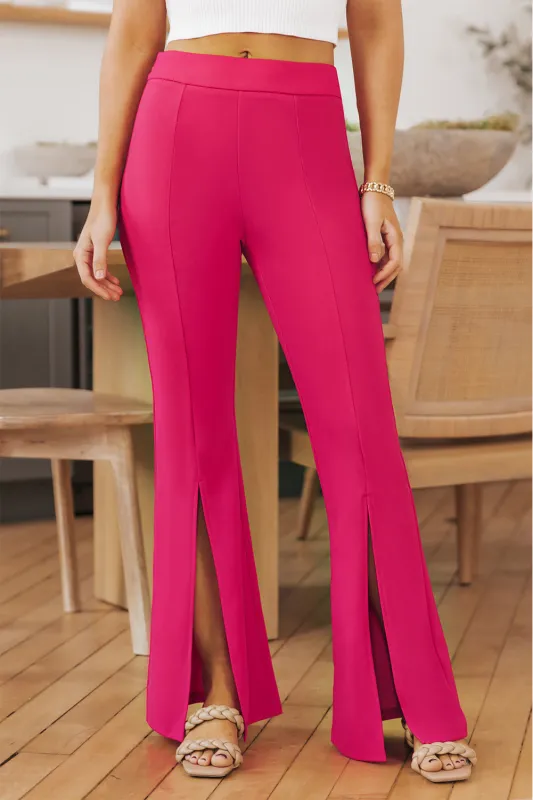 Rose Split Hem High Waist Trousers sold by Beagle Boutique