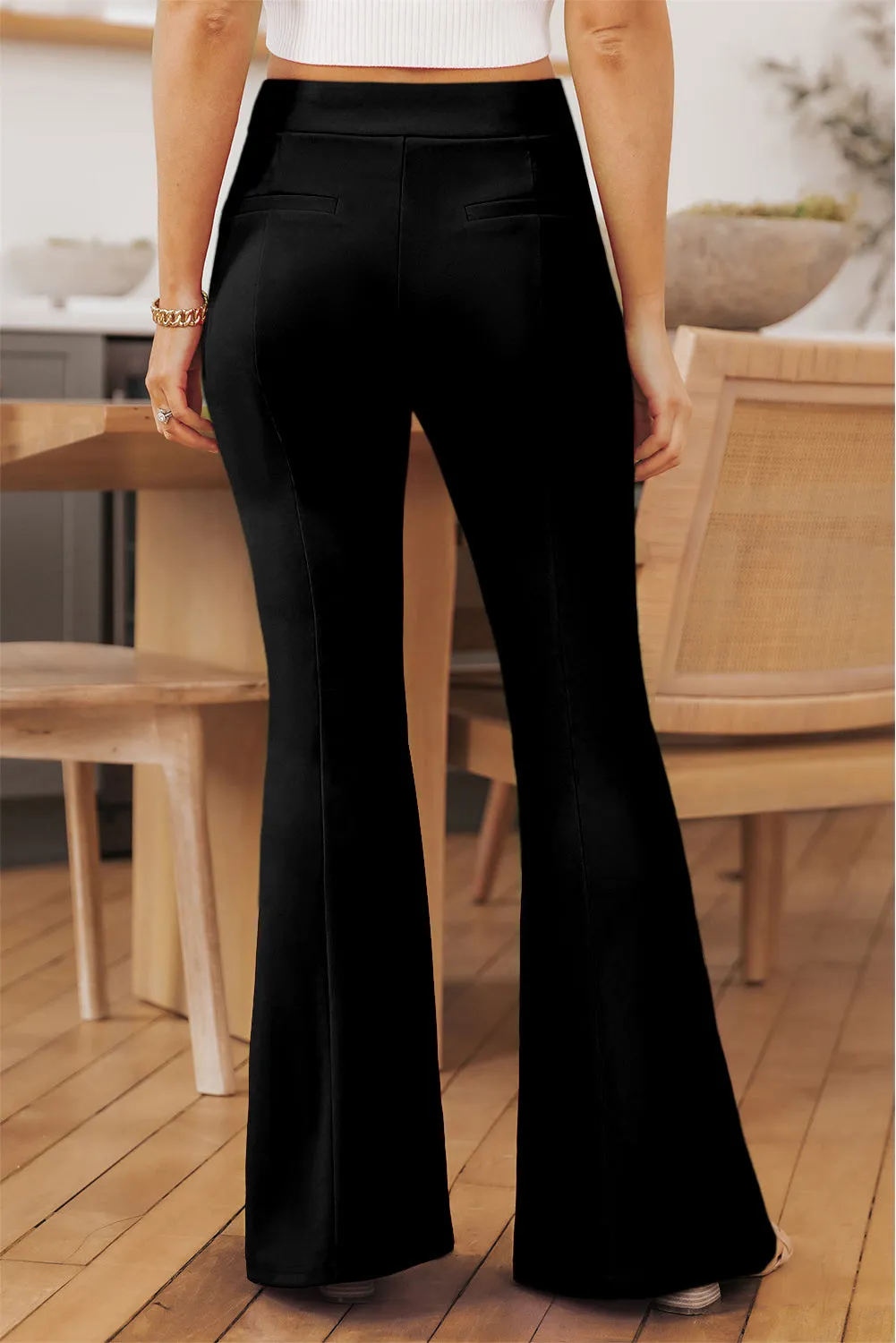 Black Split Hem High Waist Trousers sold by Beagle Boutique product image thumbnail 2