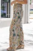 Multicolor Floral Print Shirred High Waist Wide Leg Casual Trousers sold by Beagle Boutique