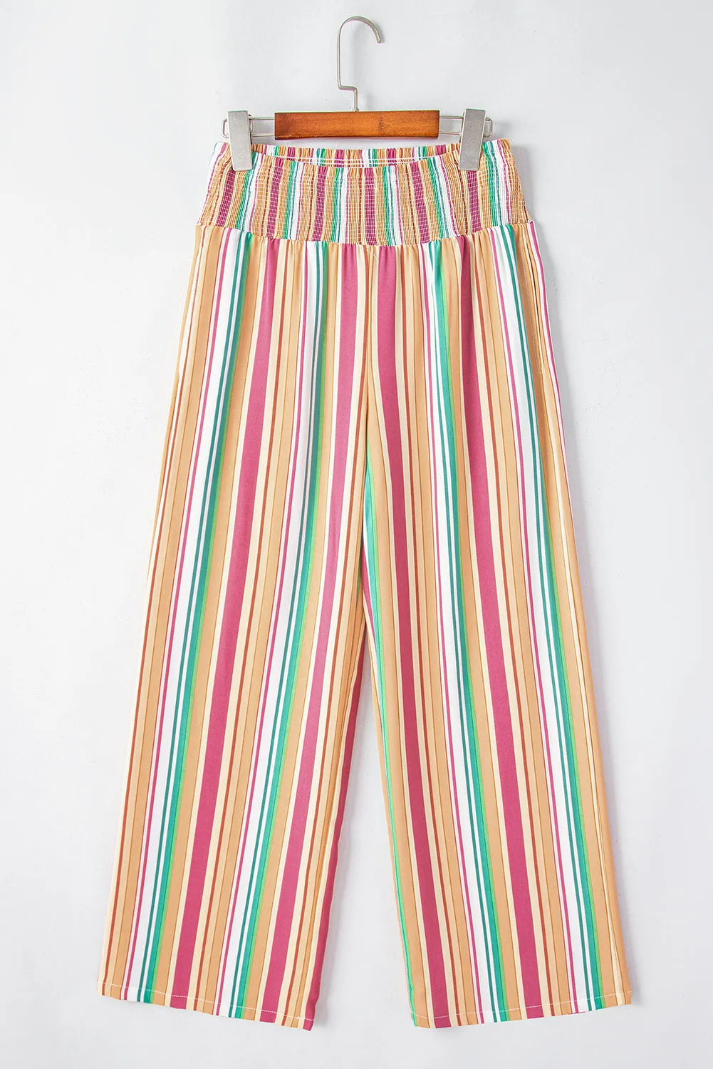 MultiColour Striped Smocked High Waist Wide Leg Trousers sold by Beagle Boutique product image thumbnail 3