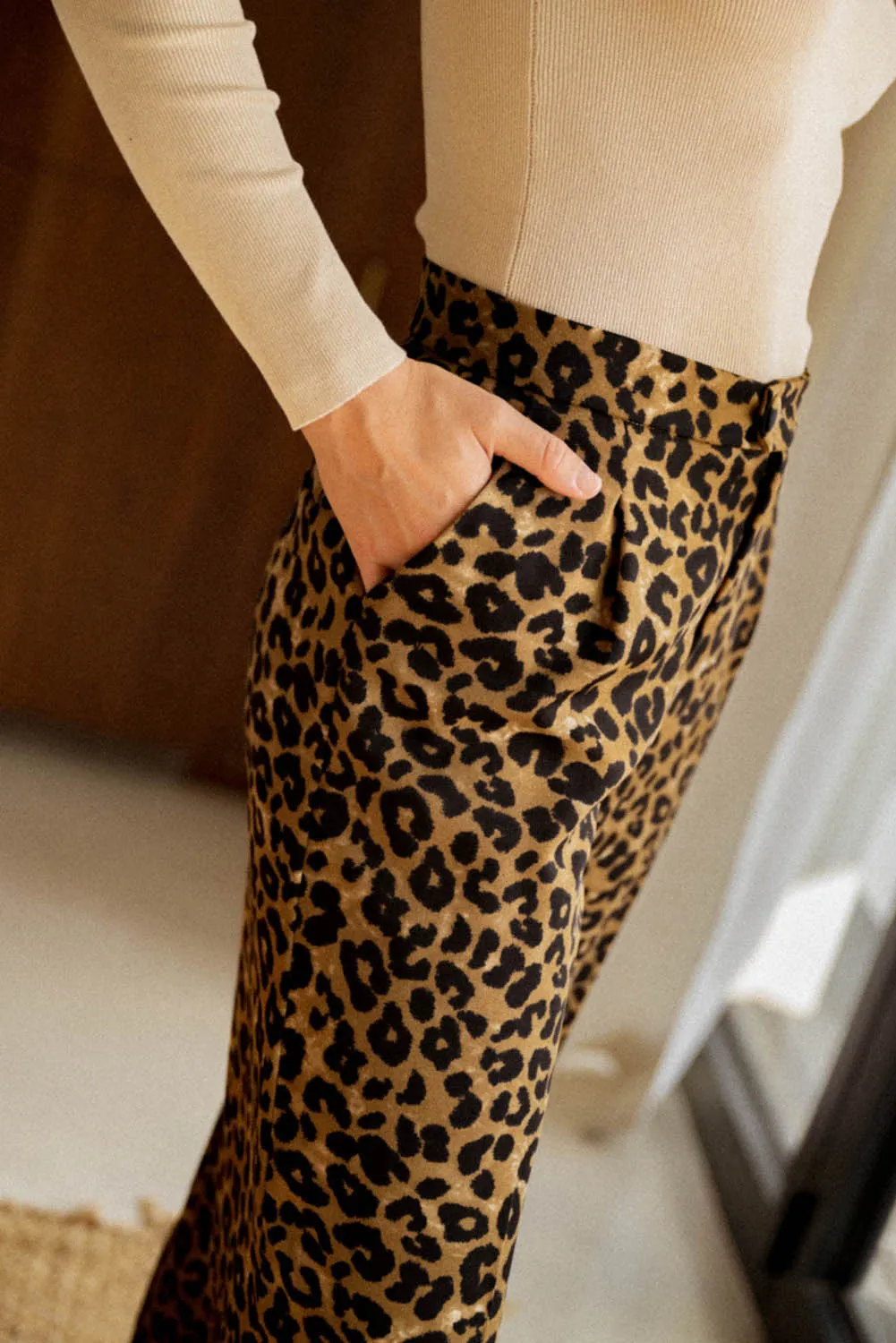 Leopard Animal Print Wide Leg Trousers sold by Beagle Boutique product image thumbnail 3