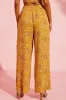 Yellow Bohemian Floral Print Pocketed Wide Leg Pants sold by Beagle Boutique