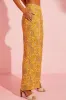 Yellow Bohemian Floral Print Pocketed Wide Leg Pants sold by Beagle Boutique