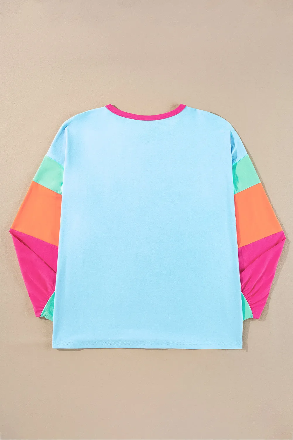 Dark Blue Colourblock Patchwork Long Sleeve Plus Size Top sold by Beagle Boutique product image thumbnail 3