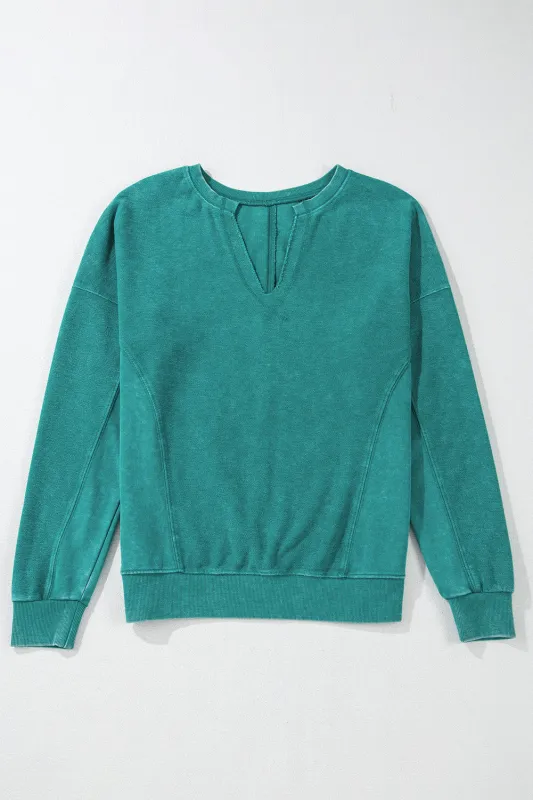 Skobeloff Solid Colour Notched Neck Drop Shoulder Sweatshirt sold by Beagle Boutique